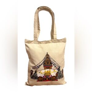 Himalayan Buddha Eye Print Handmade Hemp,Cotton Shoulder Tote Bag 16”in By 13”in